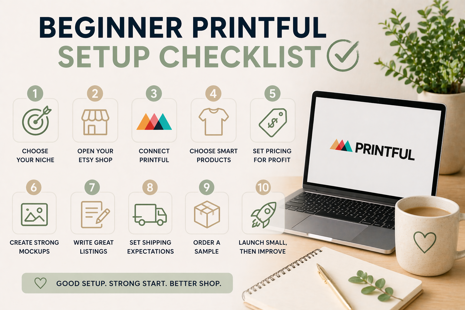 Setup Beginning Beginner Printful Setup Checklist – Seller Space Studio