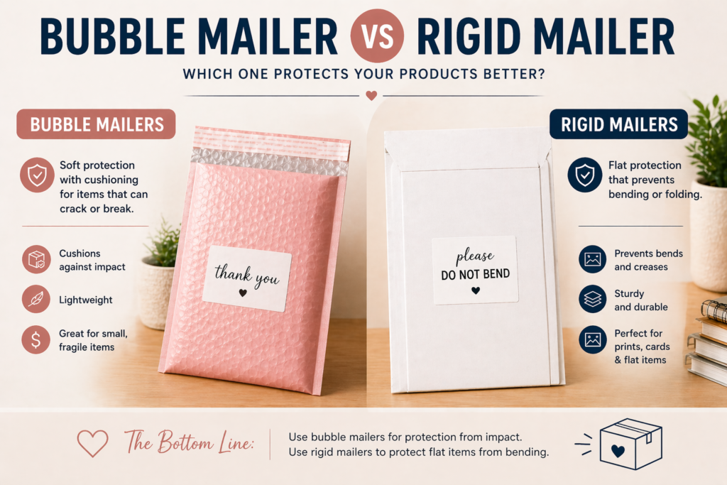 Bubble Mailer vs Rigid Mailer